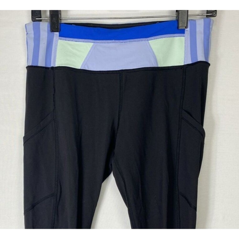 Lululemon Women's Speed Tight Legging Size 6 Black with Color Waist Yoga Pants
